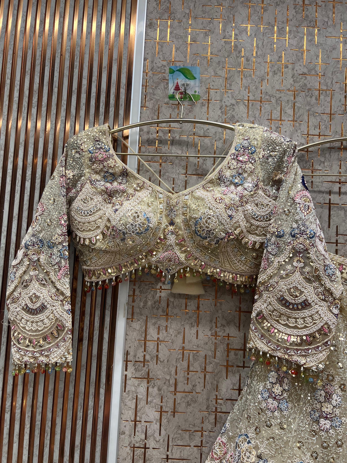 Majestic Blue peacock crop top Lehenga