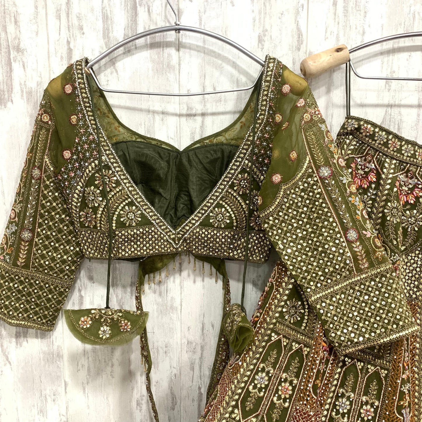 Lovely Orange crop top Lehenga