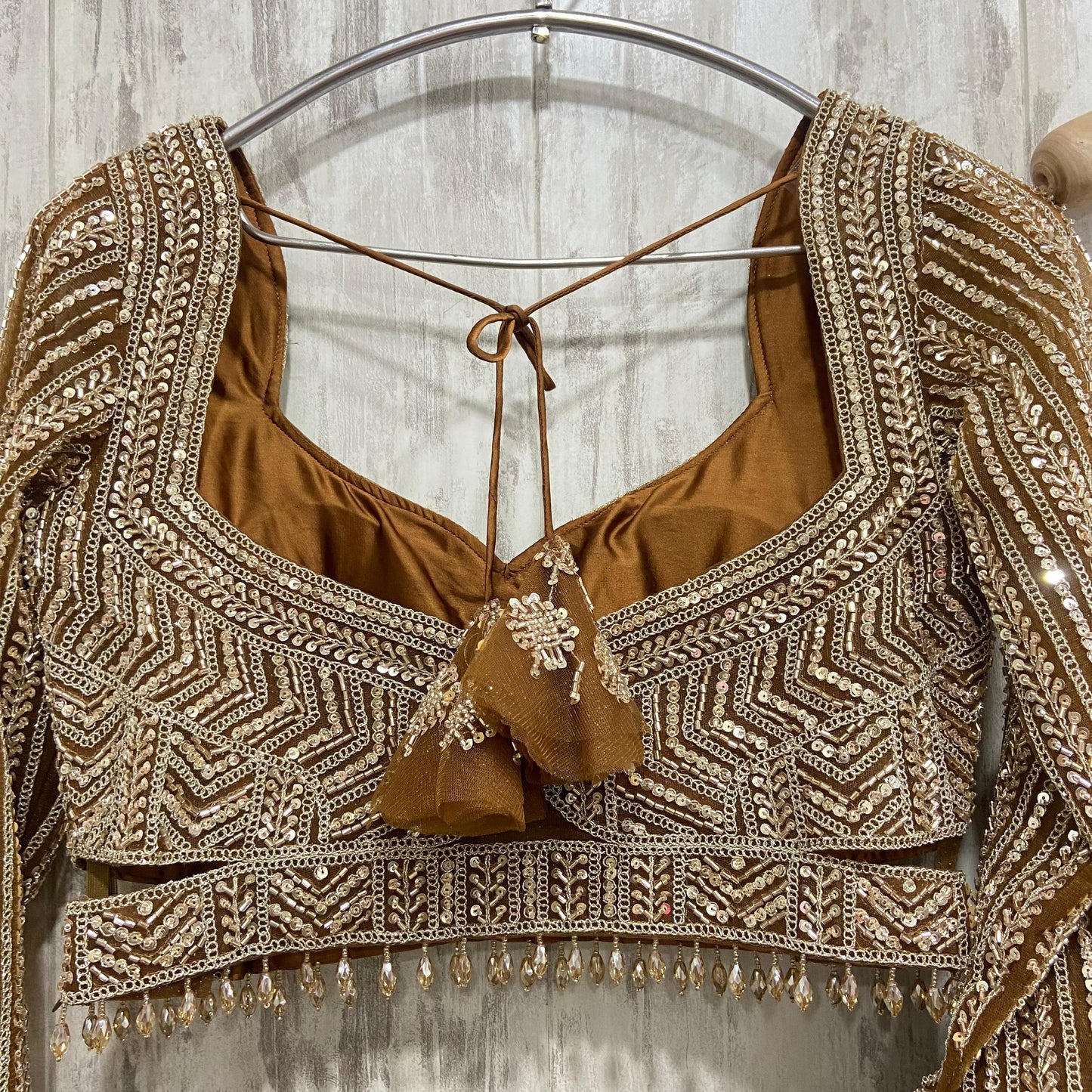 Royal blue crop top Lehenga with Silver Work