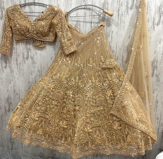 Fabulous golden crop top Lehenga