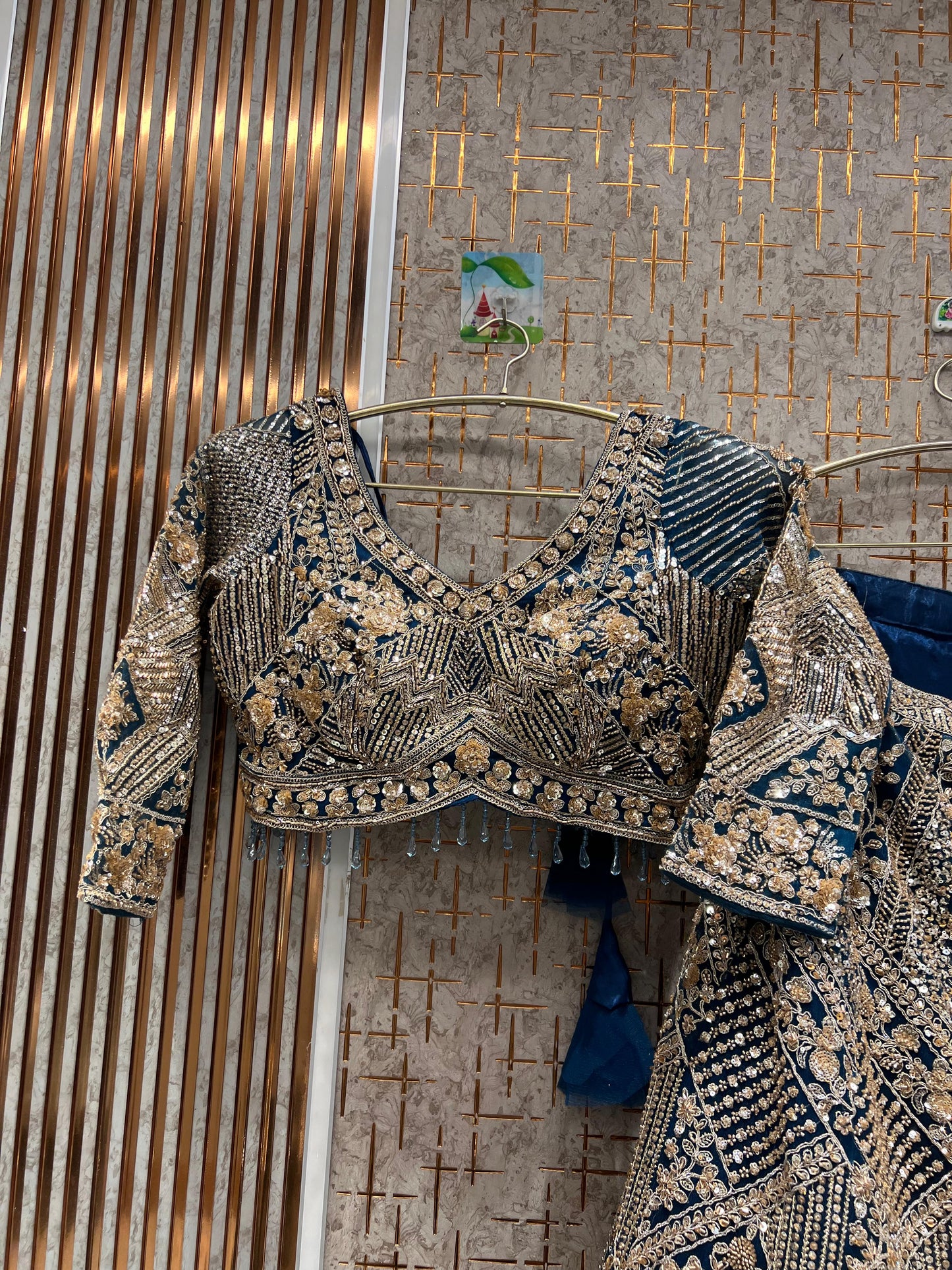 Beautiful Blue crop top Lehenga