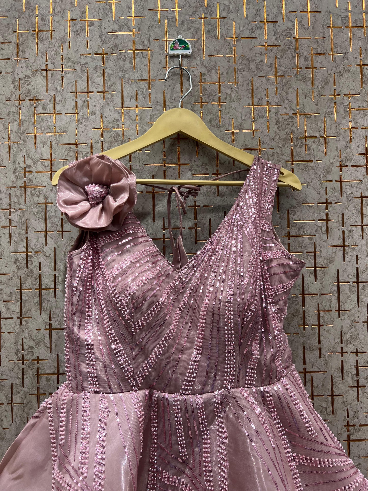 Fabulous peach golden gown