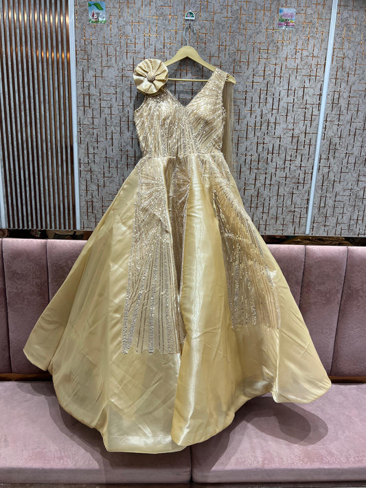 Fabulous peach golden gown