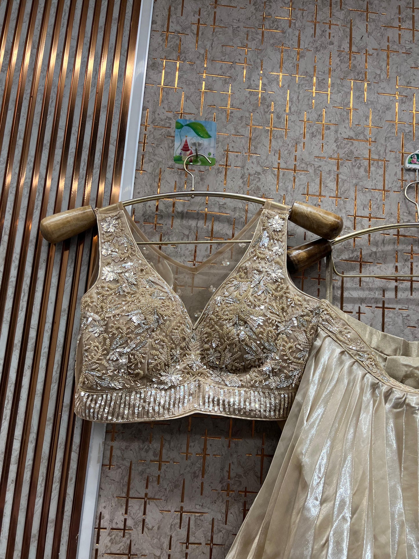 Amazing green crop top Lehenga