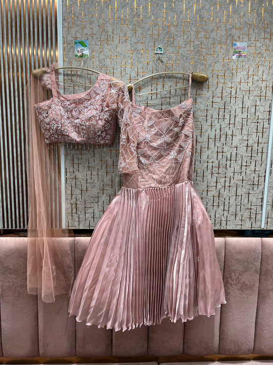 Beautiful peach crop top Lehenga