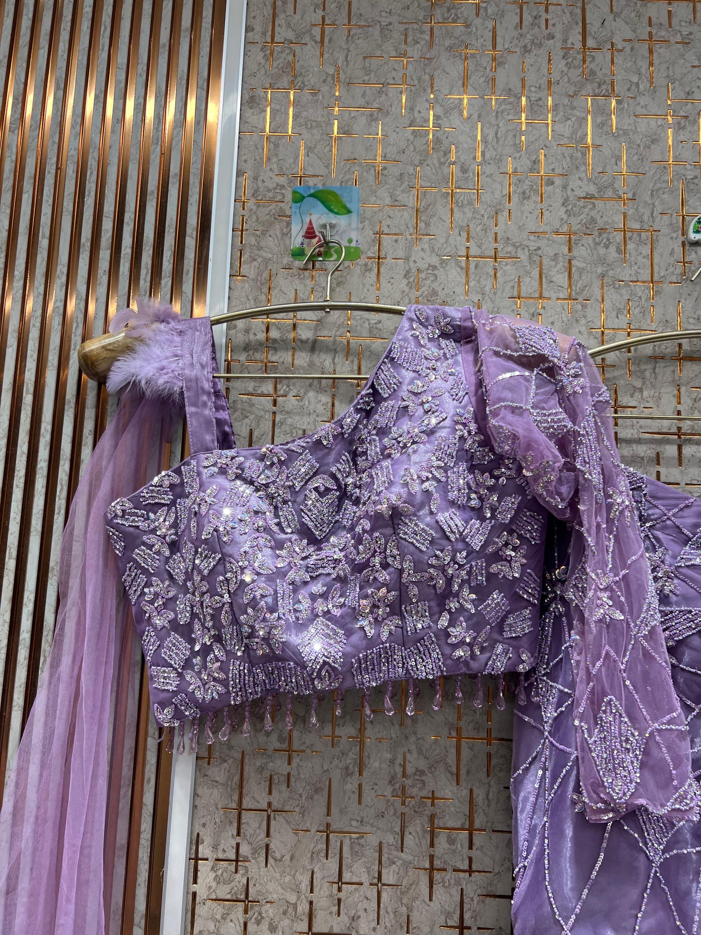 Beautiful peach crop top Lehenga