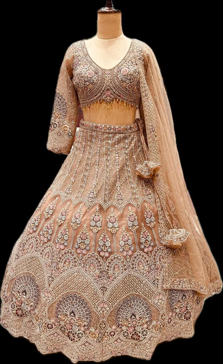 Designer mustard crop top Lehenga