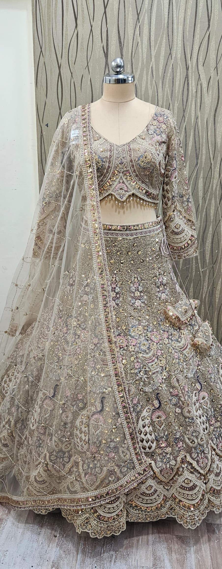 Something different peacock Sea blue crop top Lehenga