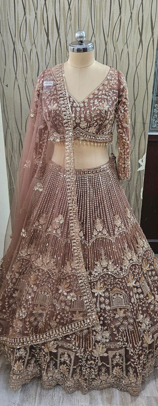 Fantastic Rust brown crop top Lehenga