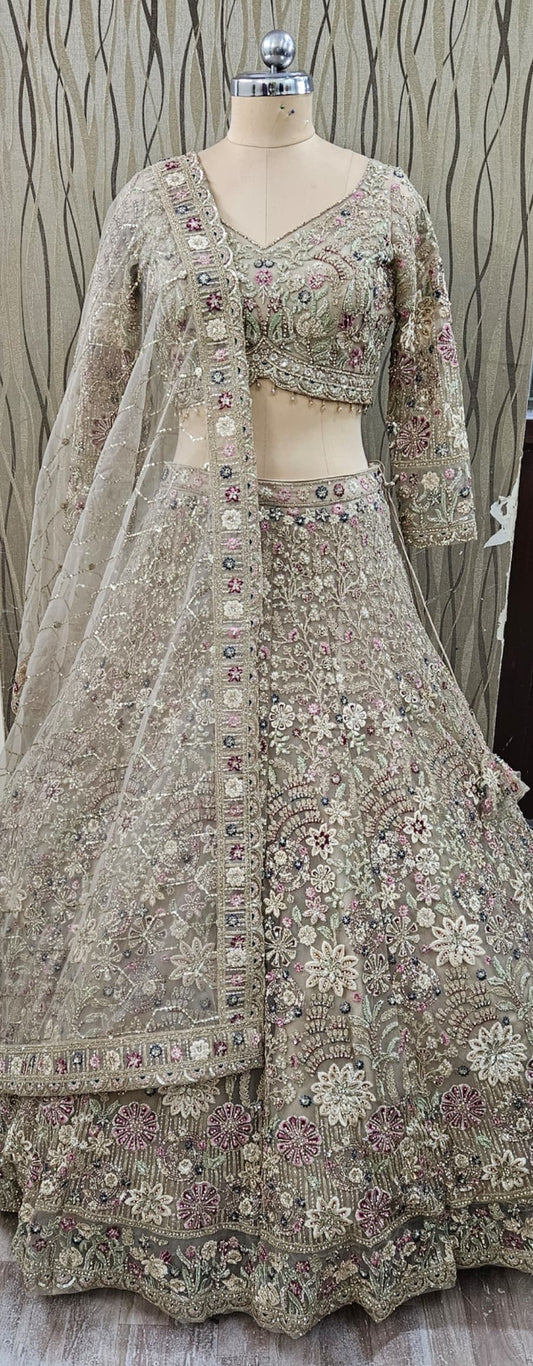 Awesome pink peach crop top Lehenga
