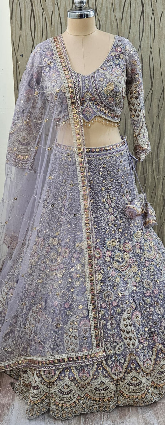 Something different peacock Sea blue crop top Lehenga