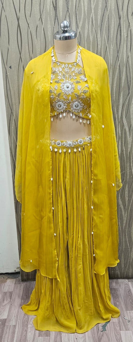 Tremendous Hot pink jacket crop top Lehenga