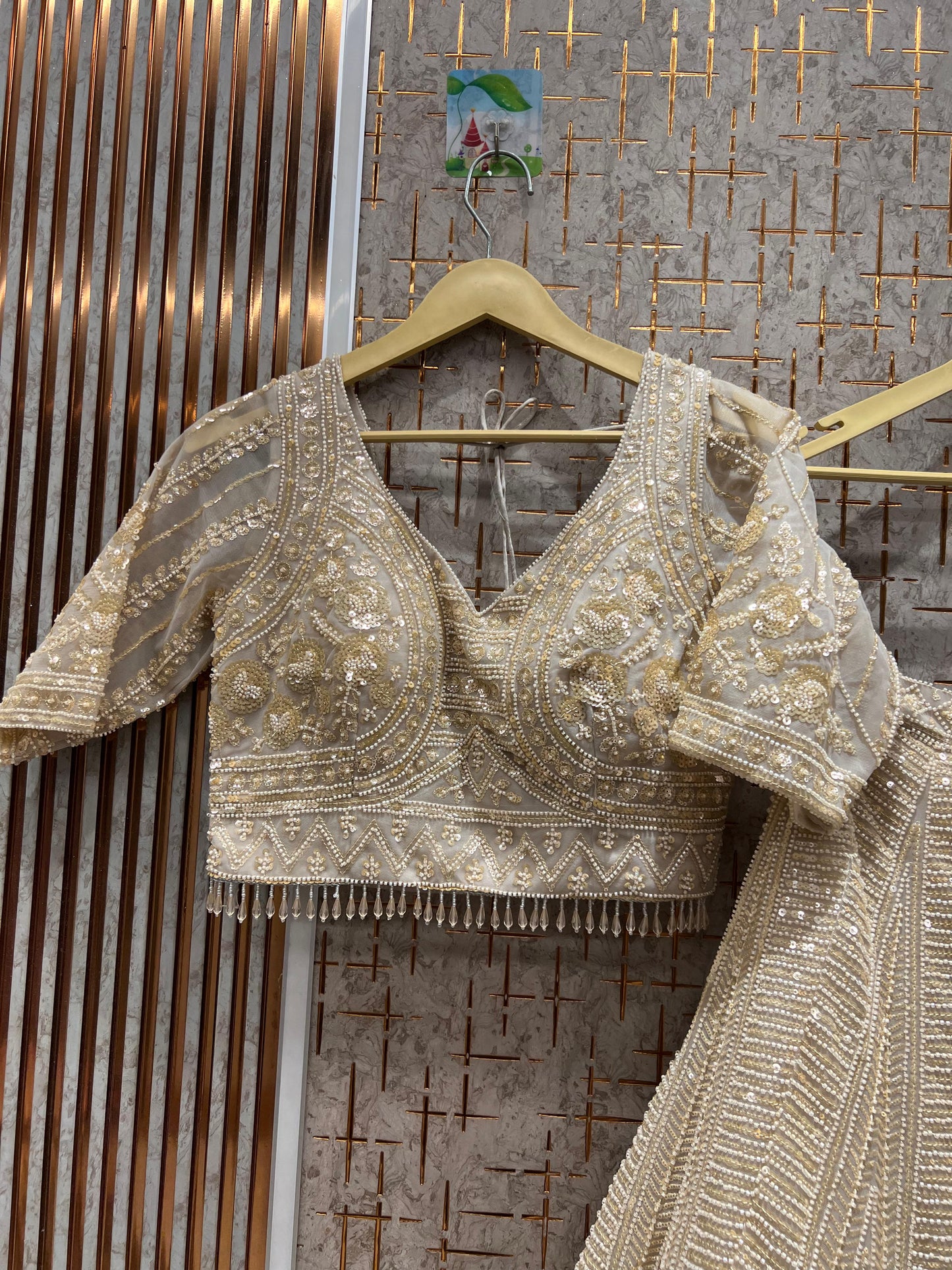 Lovely Grey on Grey monotone crop top Lehenga