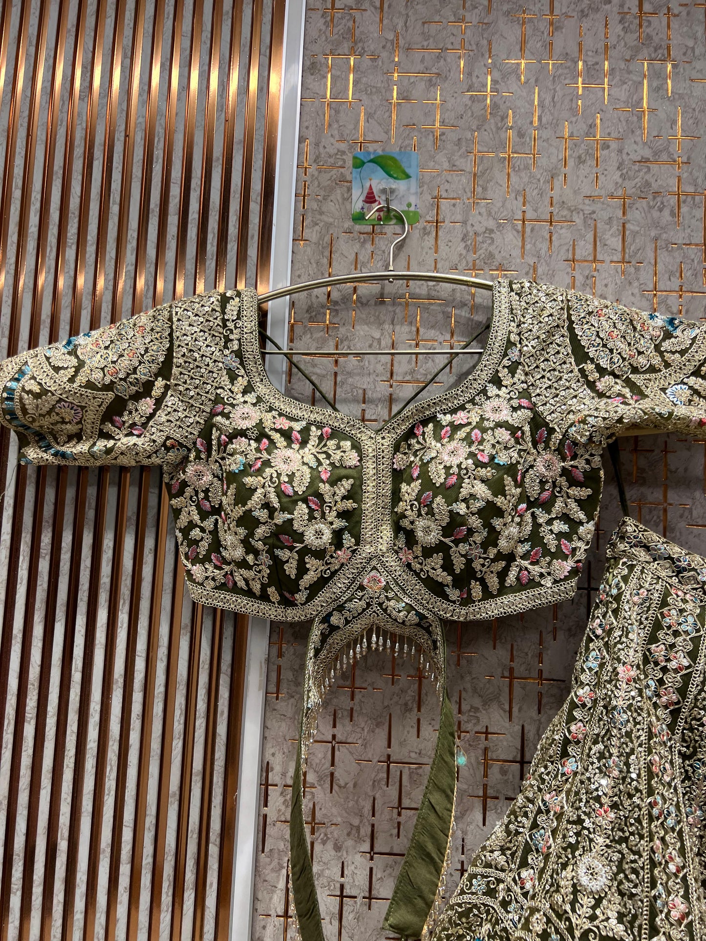 Majestic pink crop top Lehenga