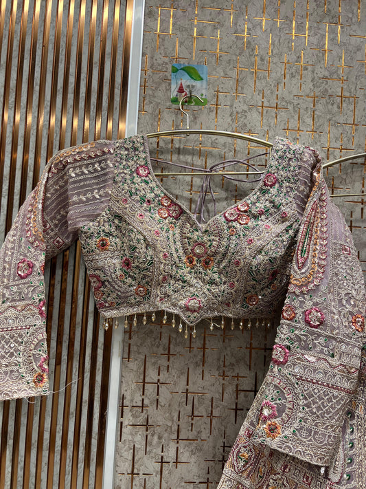 Charming pink crop top Lehenga