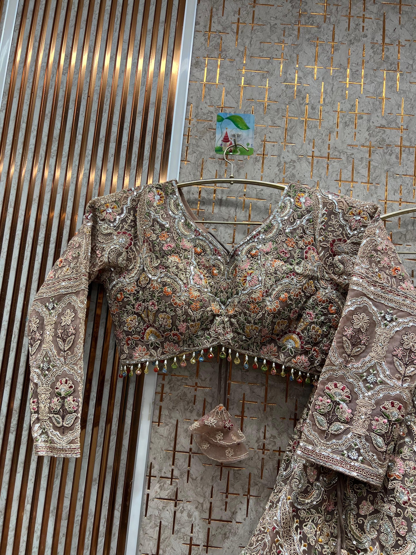 Pleasing white crop top Lehenga