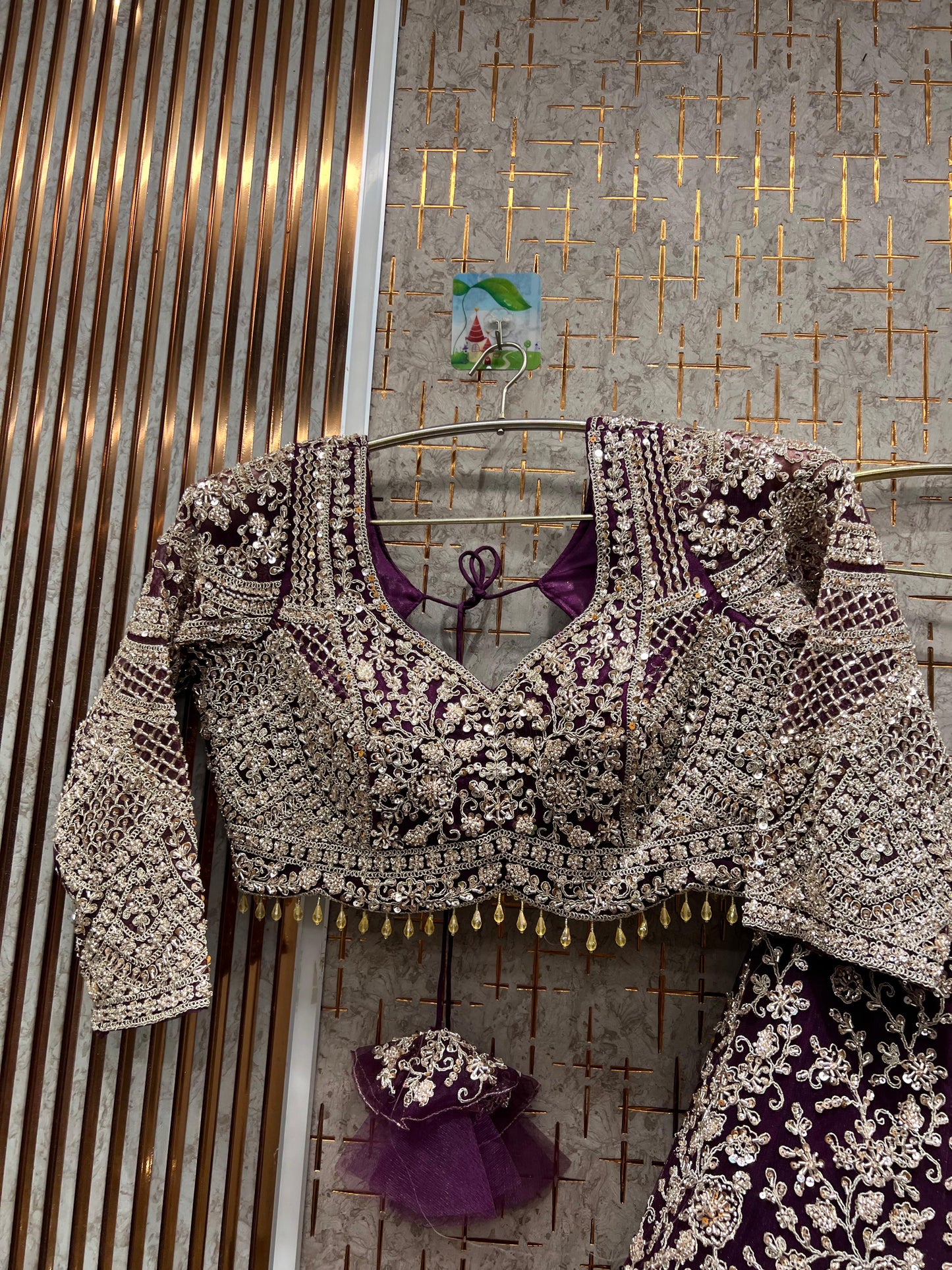 Delightful orange crop top Lehenga