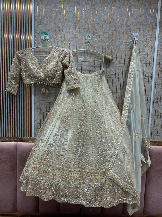 Fantastic White crop top Lehenga