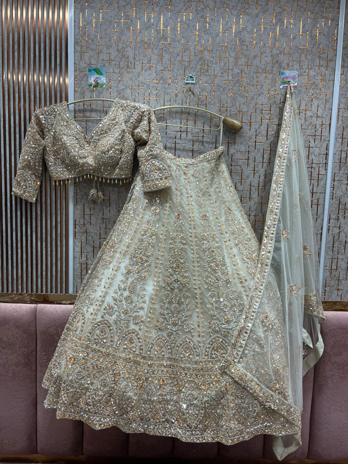 Fabulous peach crop top Lehenga