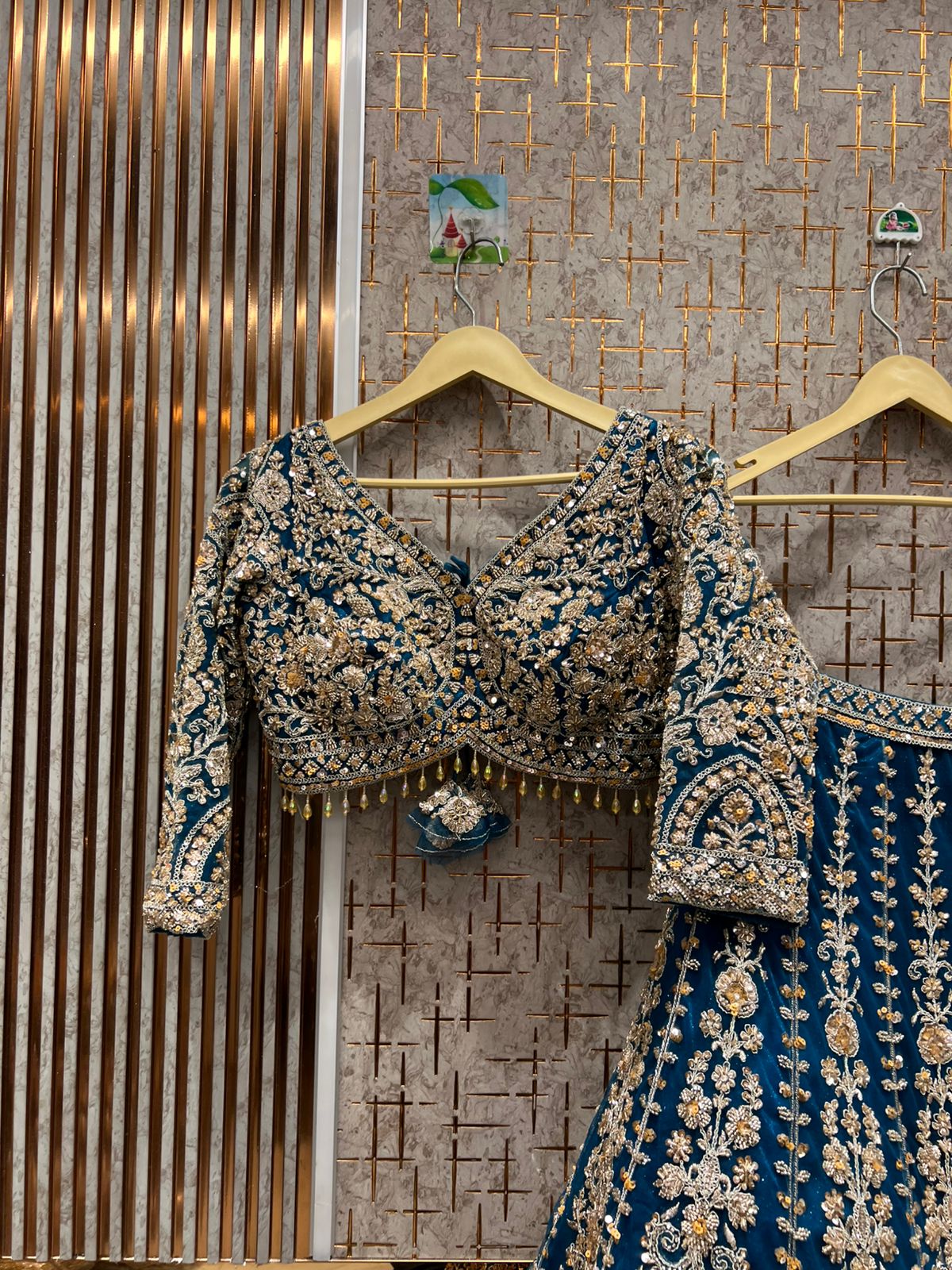 Astonishing brown mustard crop top Lehenga