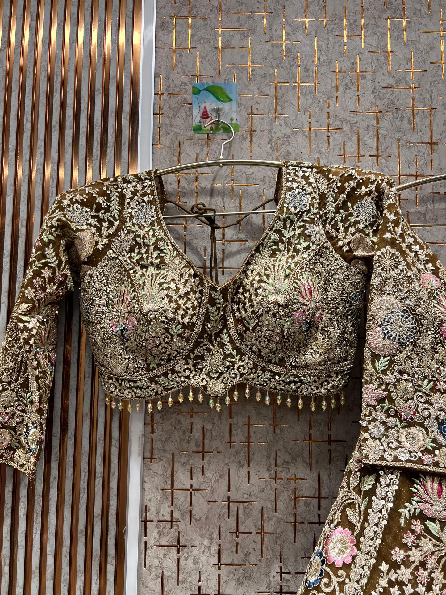 Something different pink floral crop top Lehenga