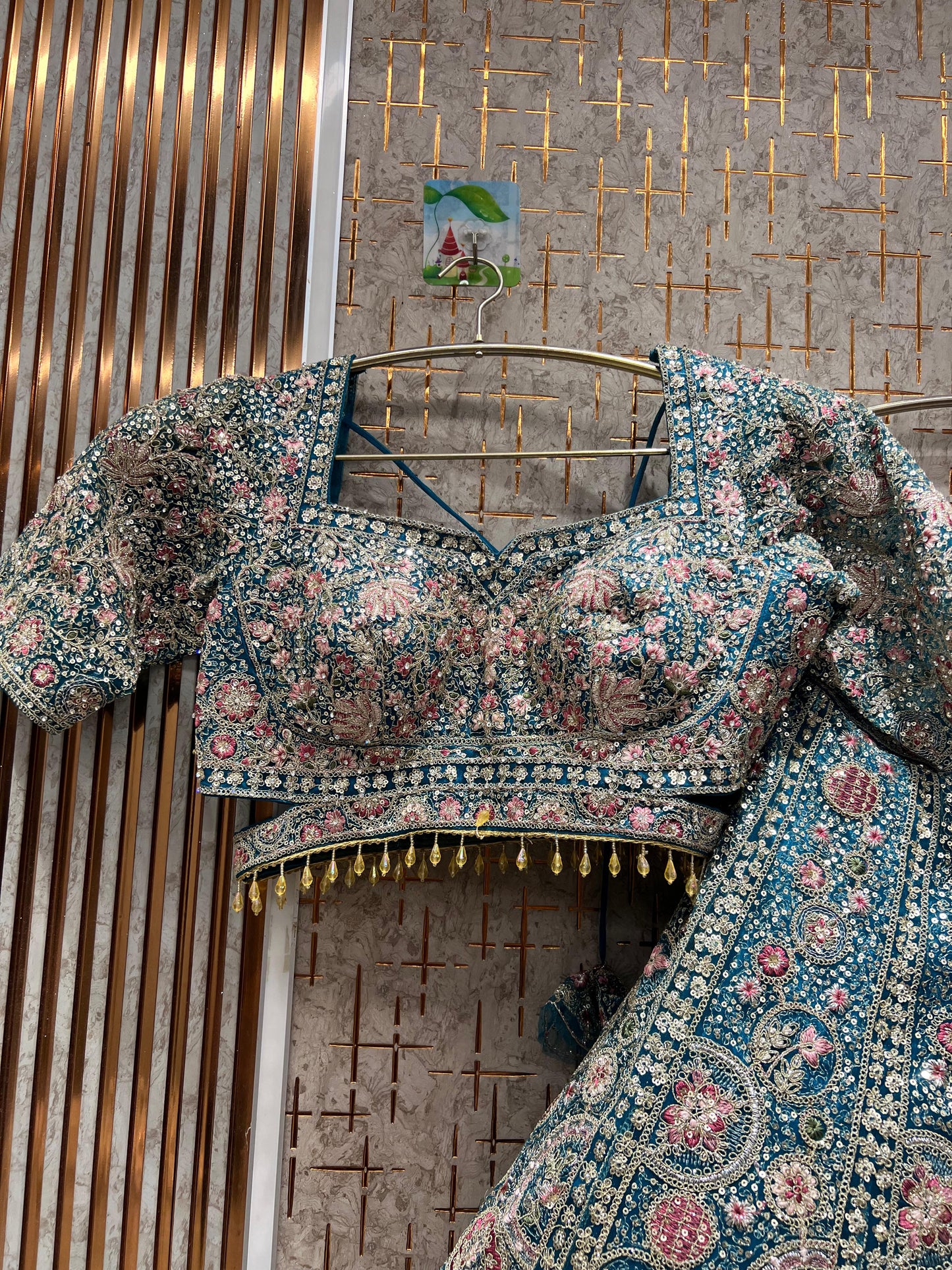 Attractive orange circle crop top Lehenga