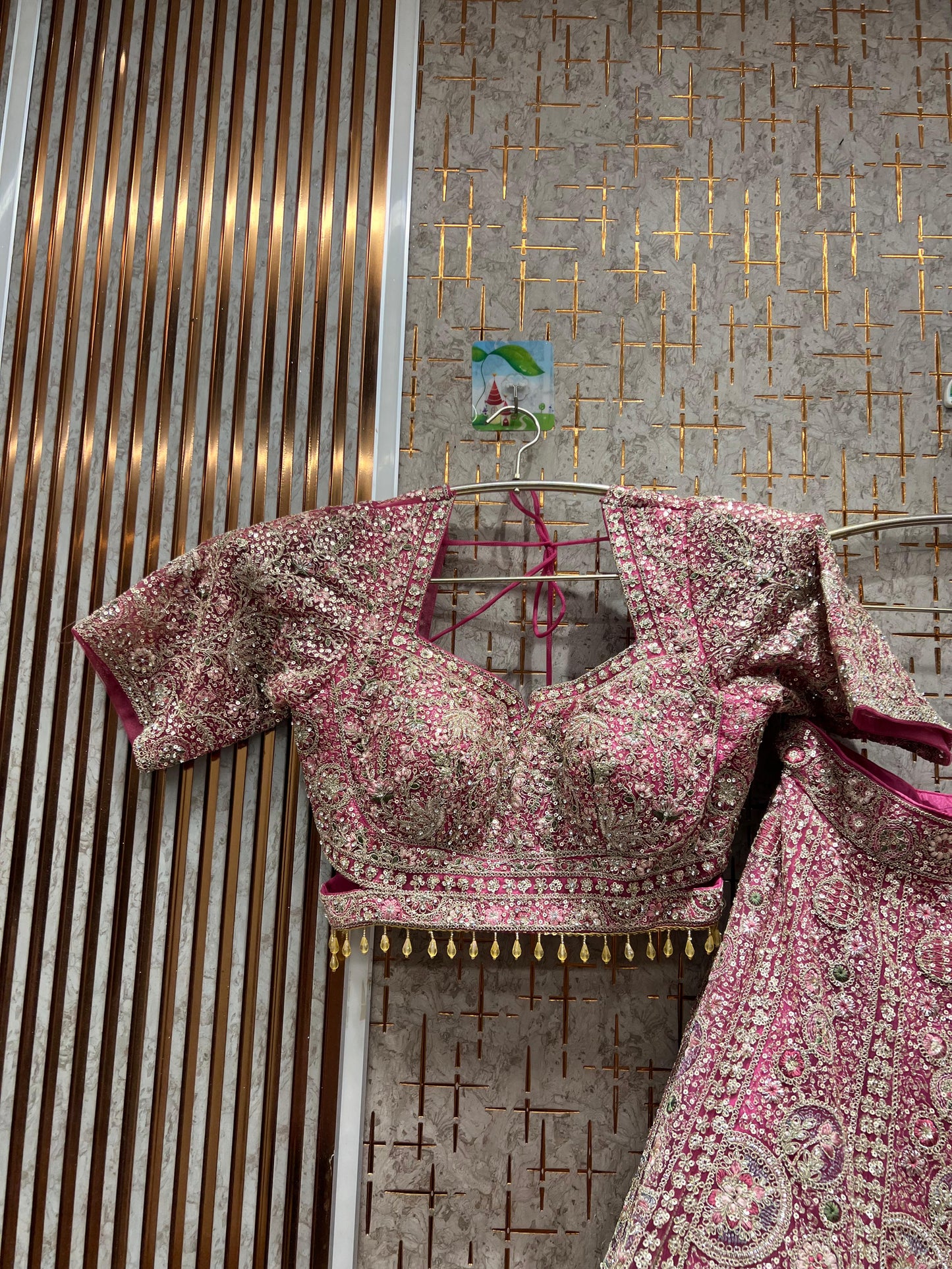 Glamorous rust orange peach circle crop top Lehenga