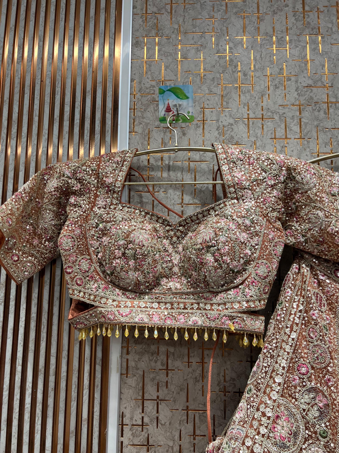 Gorgeous pink circle crop top Lehenga