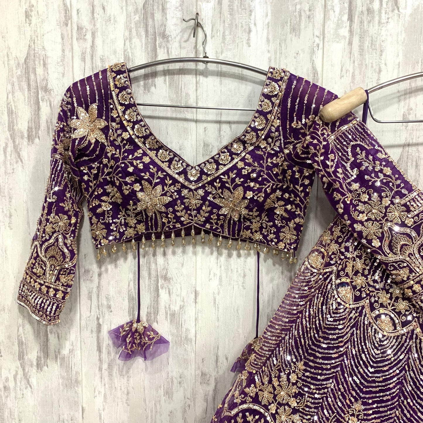 Stunning purple crop top Lehenga 16 kali