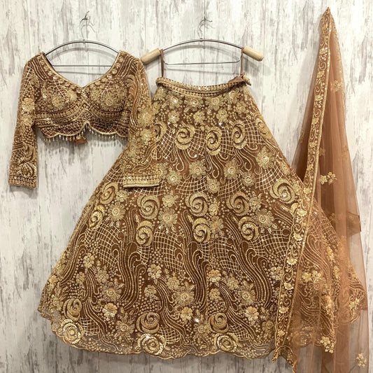 Astonishing peach crop top Lehenga