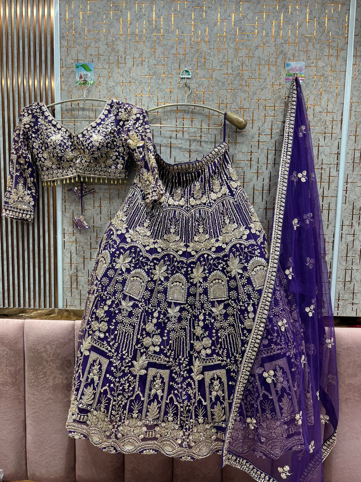 Amazing golden Mustard crop top Lehenga