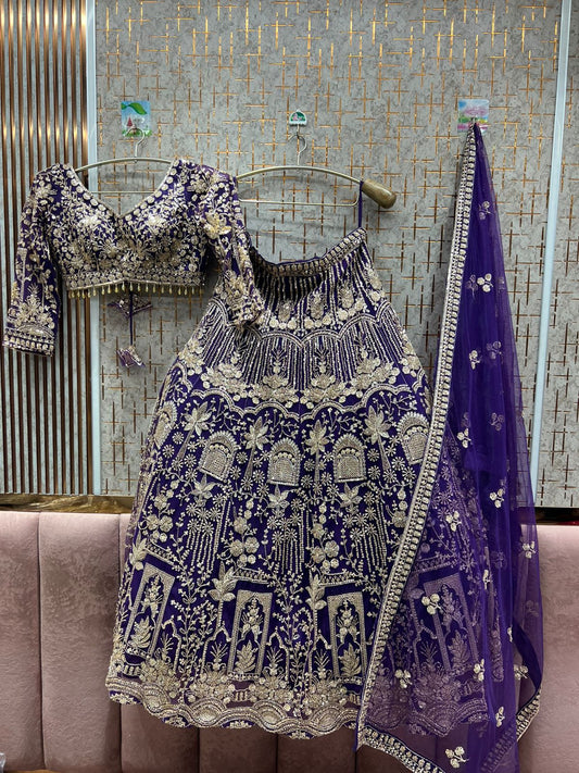 Delightful Hot pink crop top Lehenga