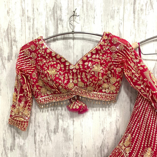 Stunning Hot pink crop top Lehenga