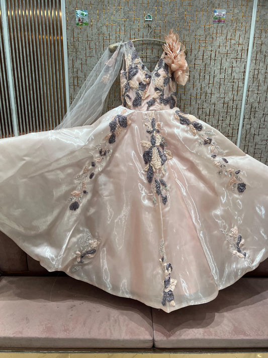 Awesome baby pink peach gown