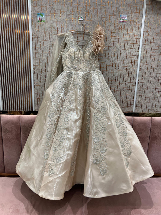 Attractive golden gown