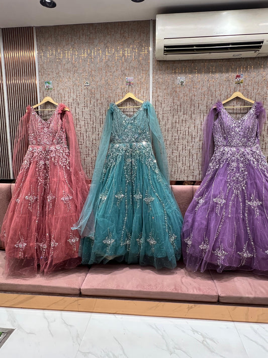 Amazing pink purple lavender blue gown