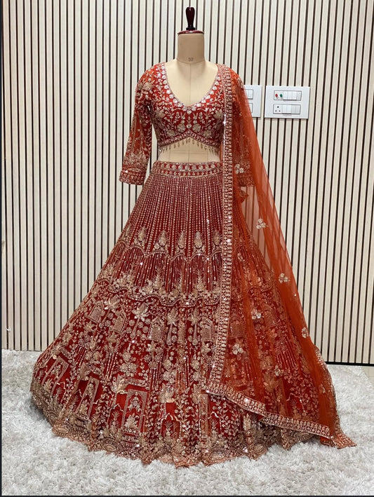 Tremendous Sky blue crop top Lehenga