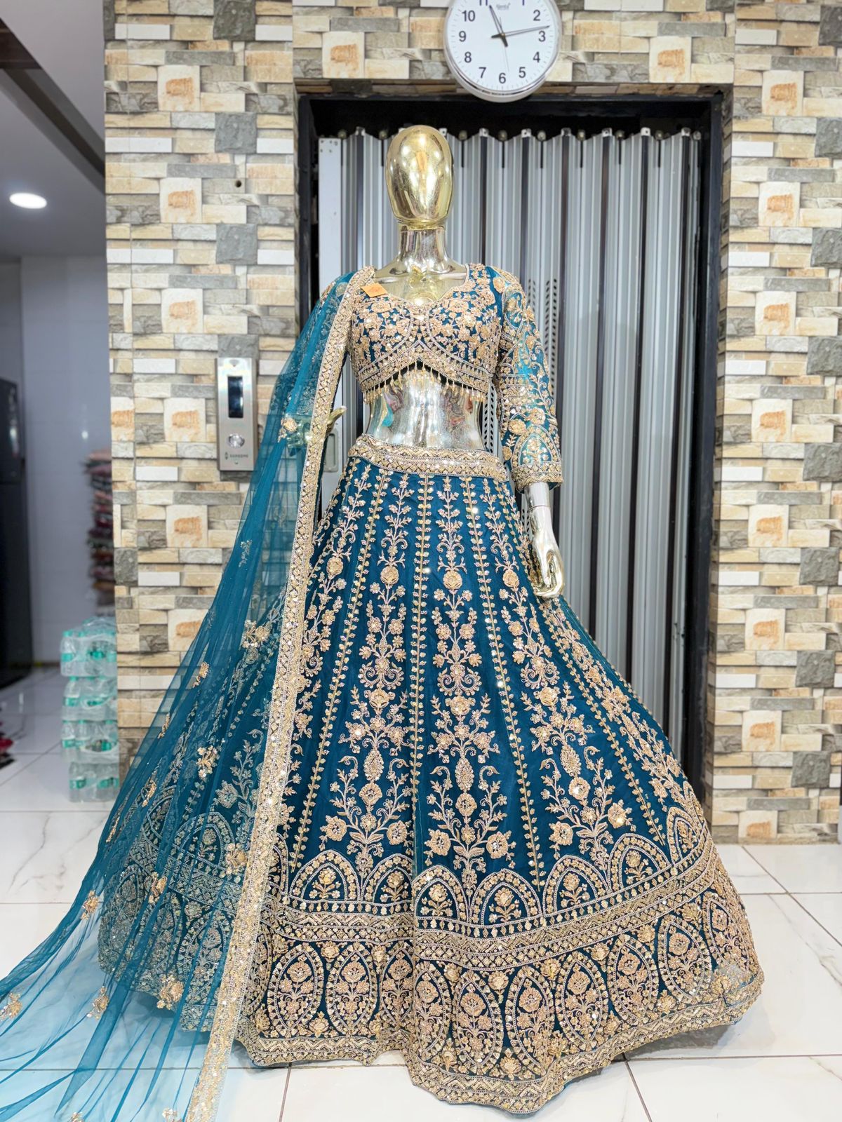 Majestic maroon crop top Lehenga