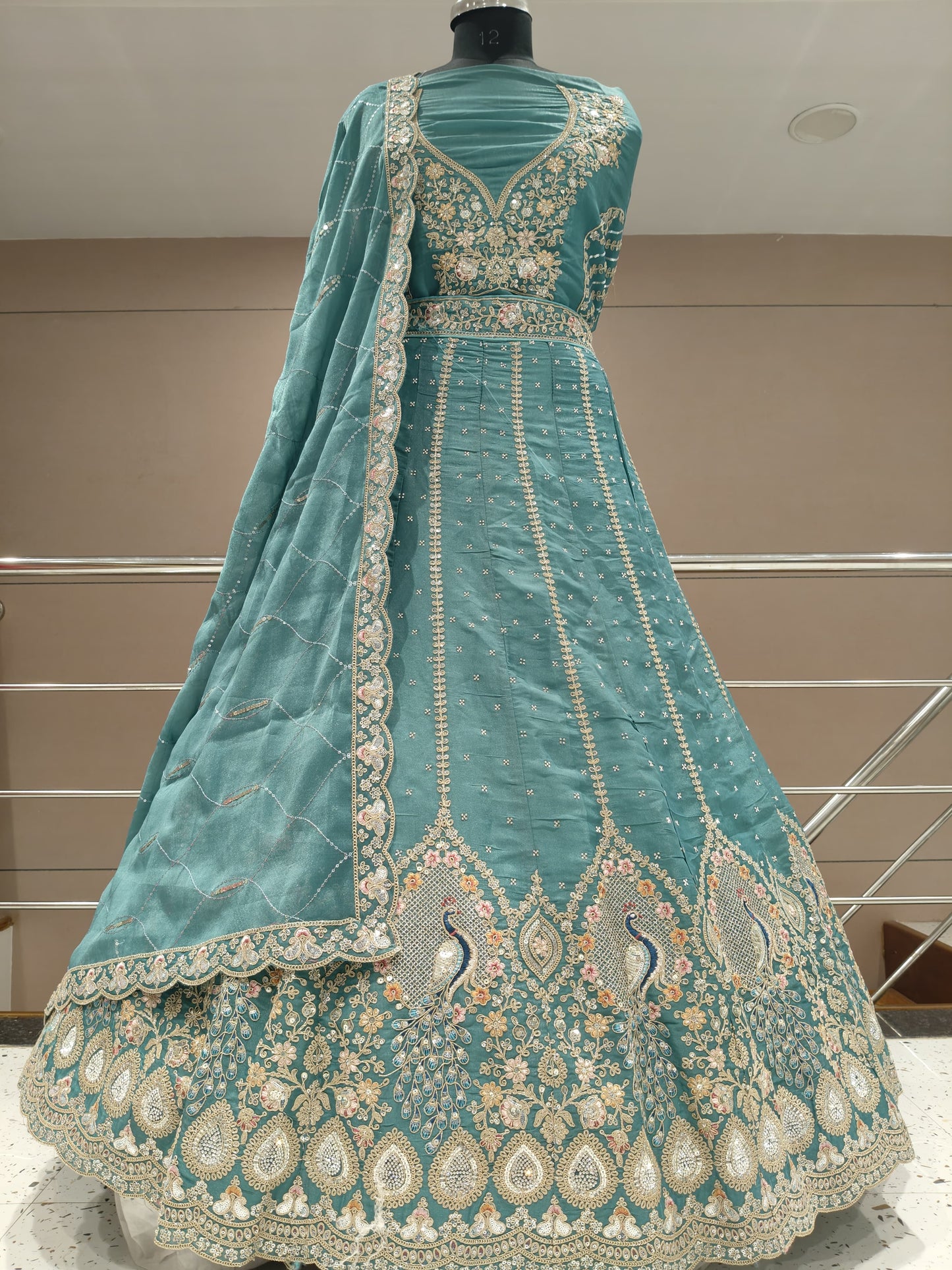 Good looking Sea Blue peacock Lehenga