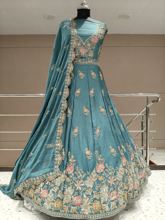 Amazing Lavender Floral Lehenga