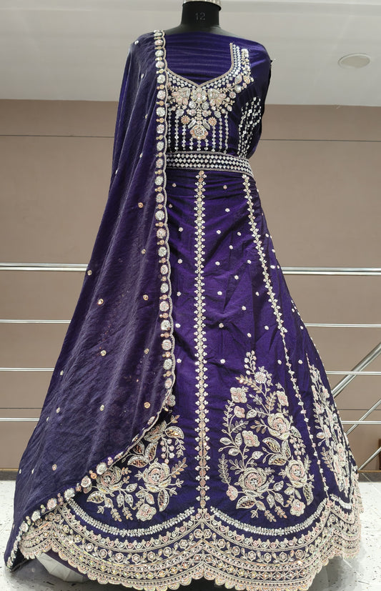 Charming Sky blue Lehenga