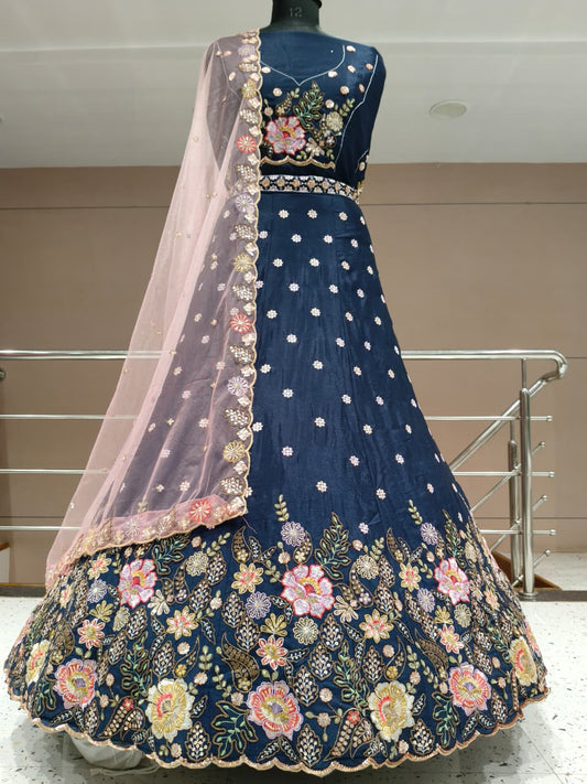 Glamorous purple Floral Lehenga