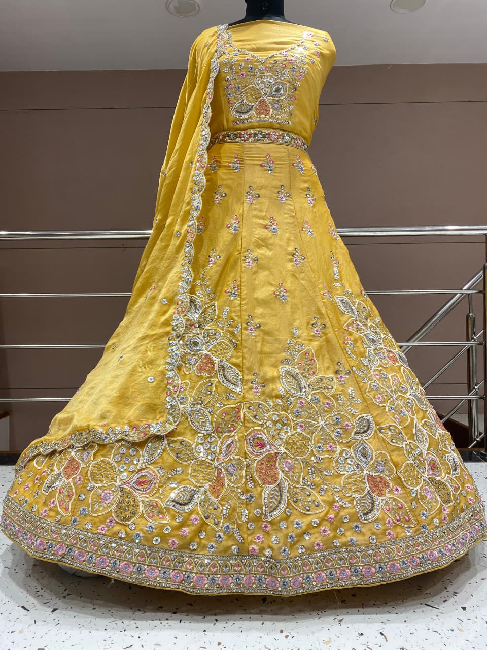 Stunning grey Floral Lehenga