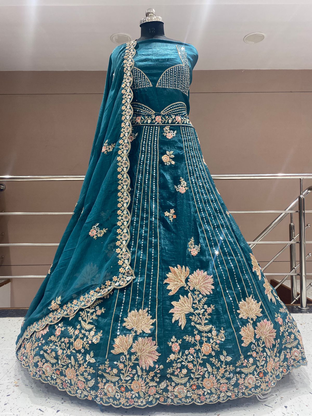 Designer wine Floral Lehenga