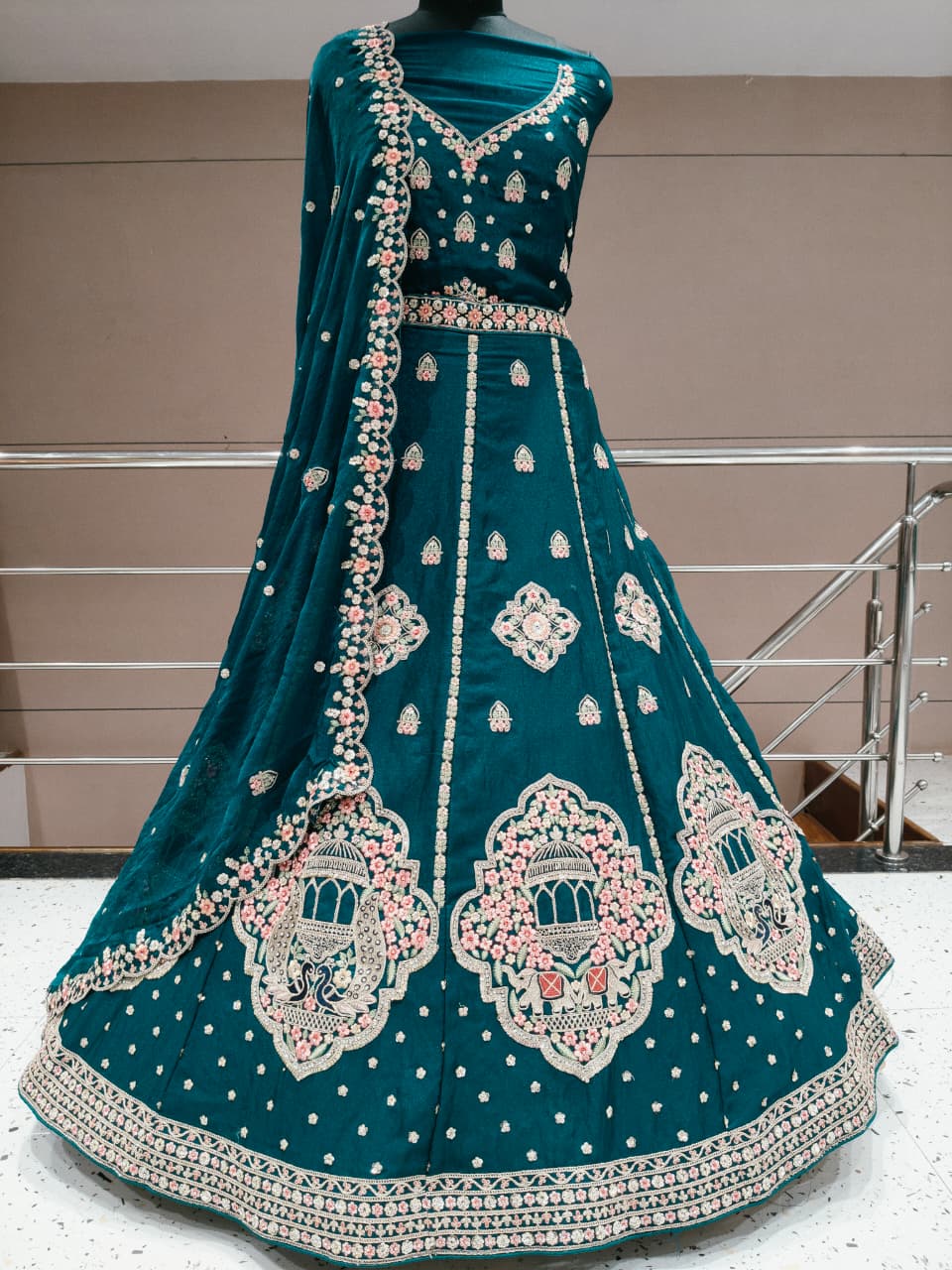 Fantastic pink peacock Lehenga