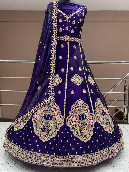 Engaging maroon peacock Lehenga