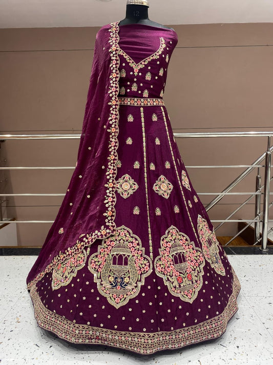 Attractive Sky blue green peacock Lehenga