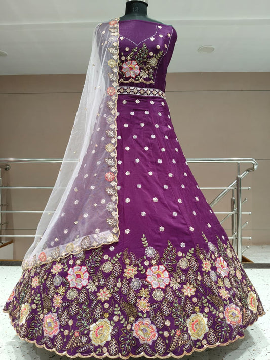 Astonishing Sky blue Floral Lehenga