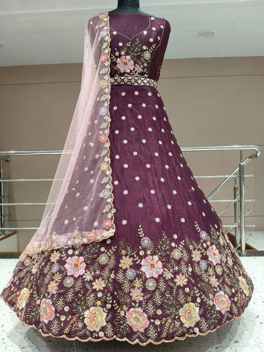Gorgeous Dark blue Floral Lehenga