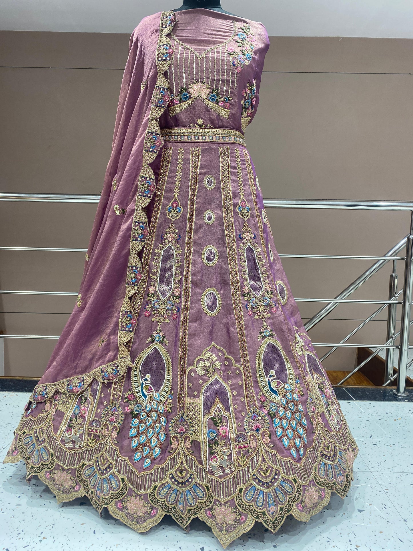 Beautiful pink peacock Lehenga
